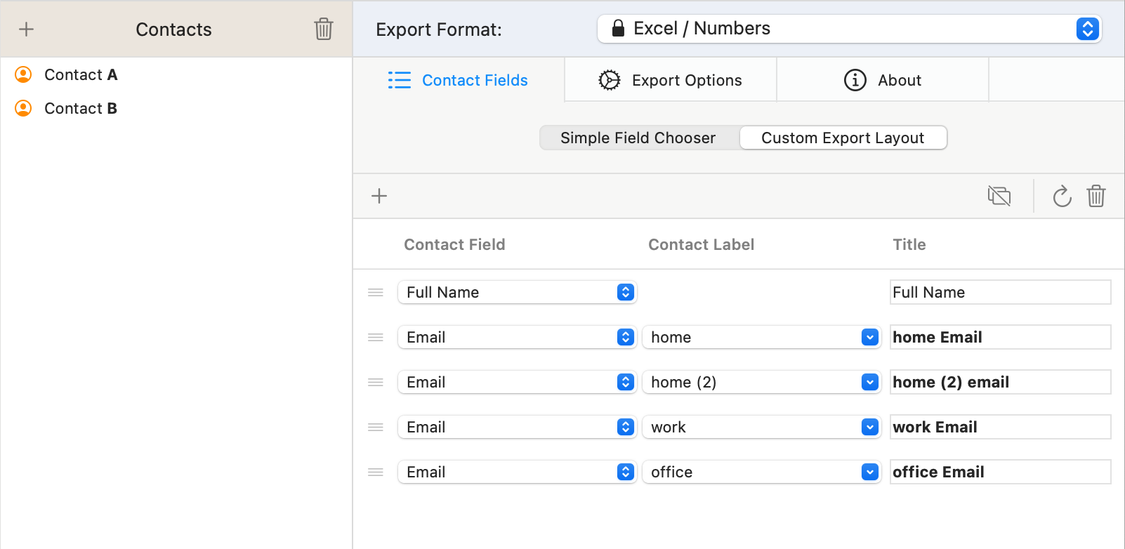 Apple Contacts explained - Exporter for Contacts 2