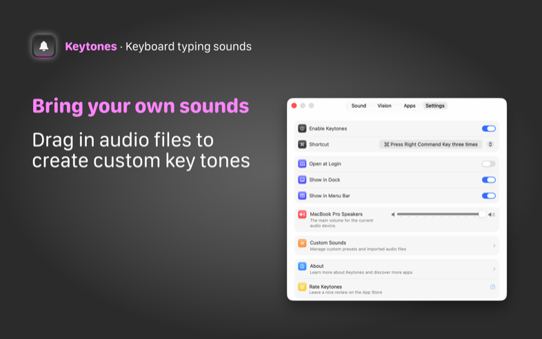 Keytones — Settings