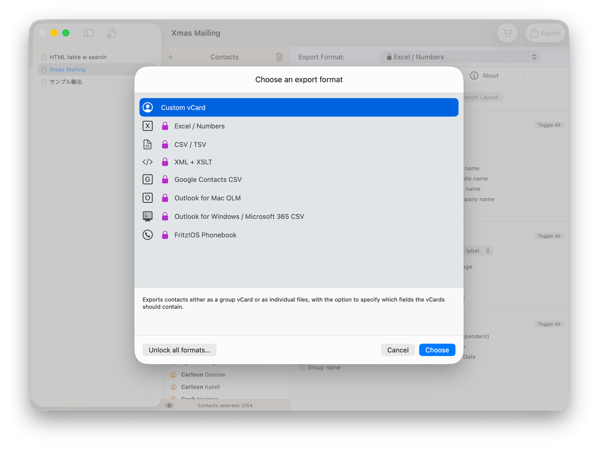 Exporter for Contacts 2 screenshot 5