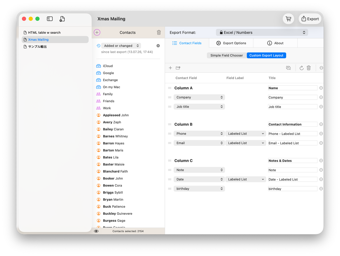 Exporter for Contacts 2 screenshot 2