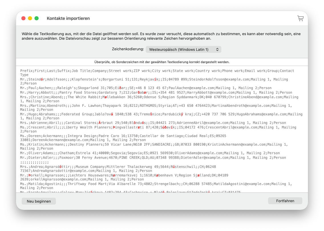Kontakte importieren Screenshot 4