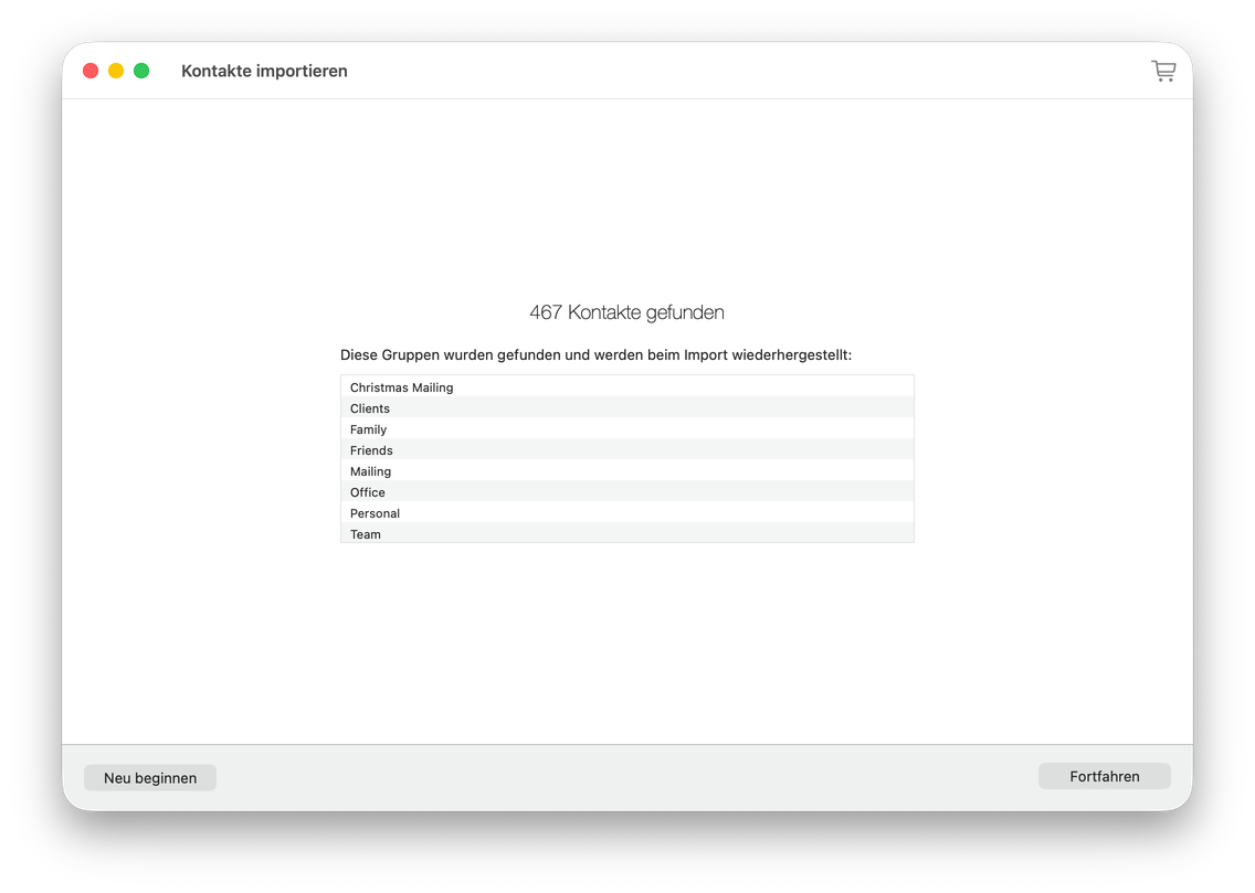 Kontakte importieren Screenshot 5