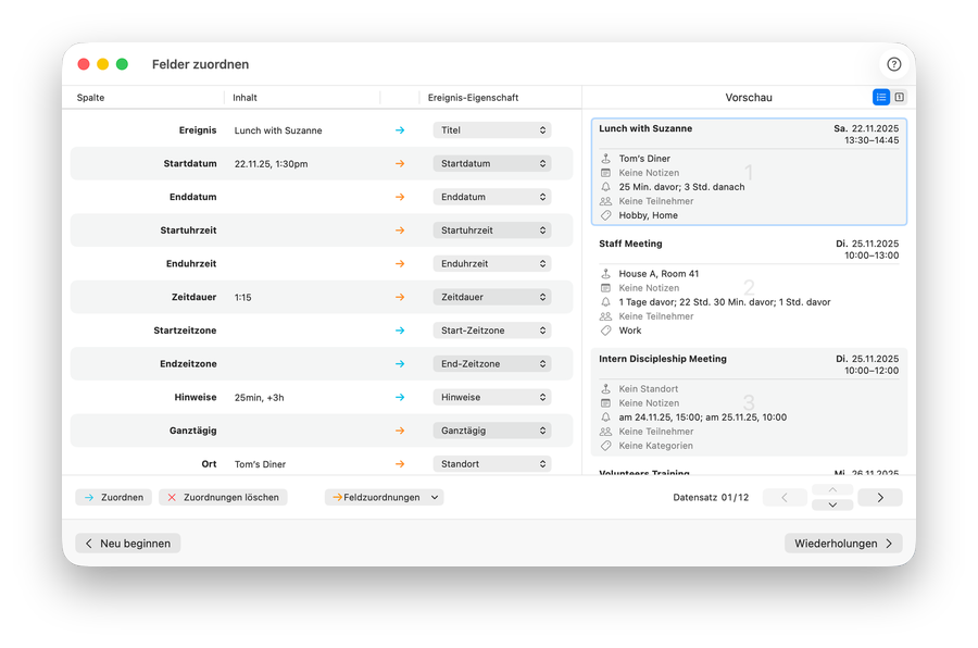 Importer for Calendar Screenshot 1