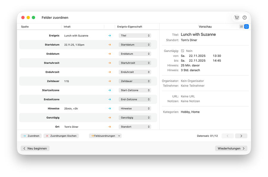 Importer for Calendar Screenshot 2