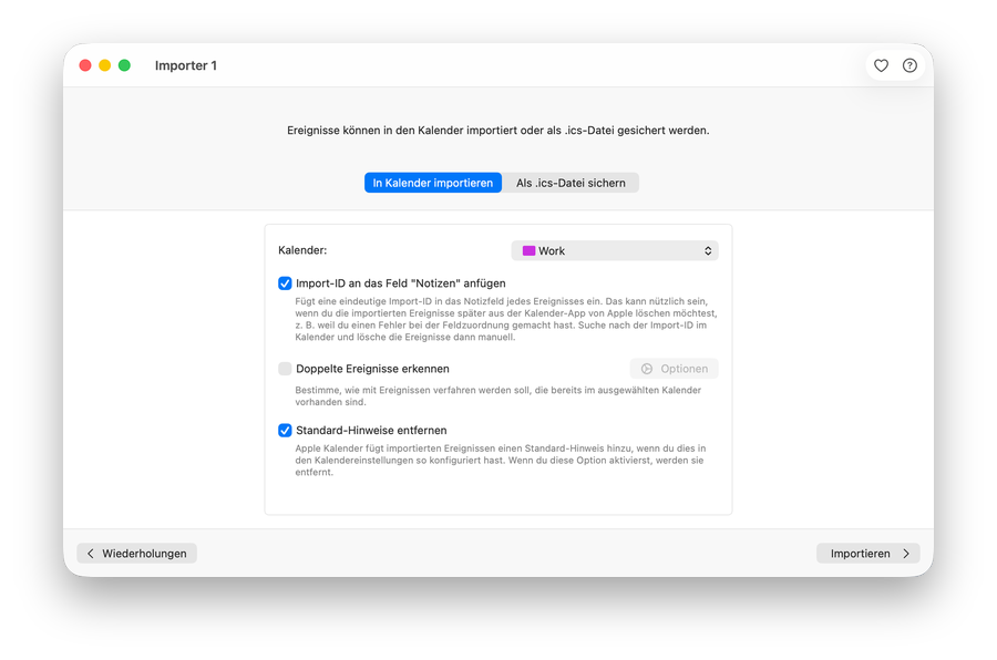 Importer for Calendar Screenshot 5