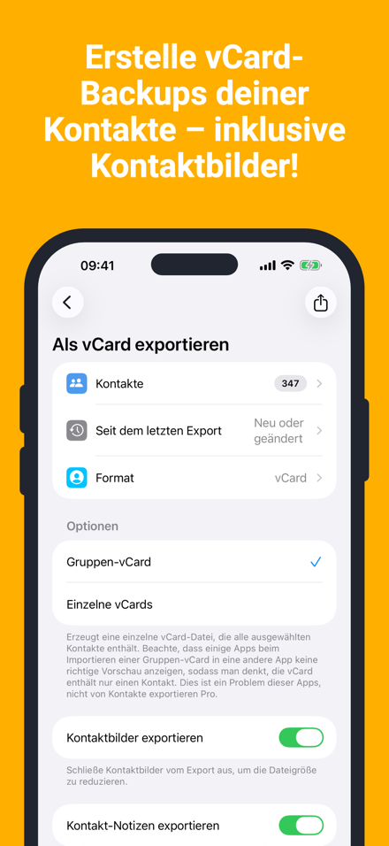 Erstelle vCard-Backups deiner Kontakte – inklusive Kontaktbilder!