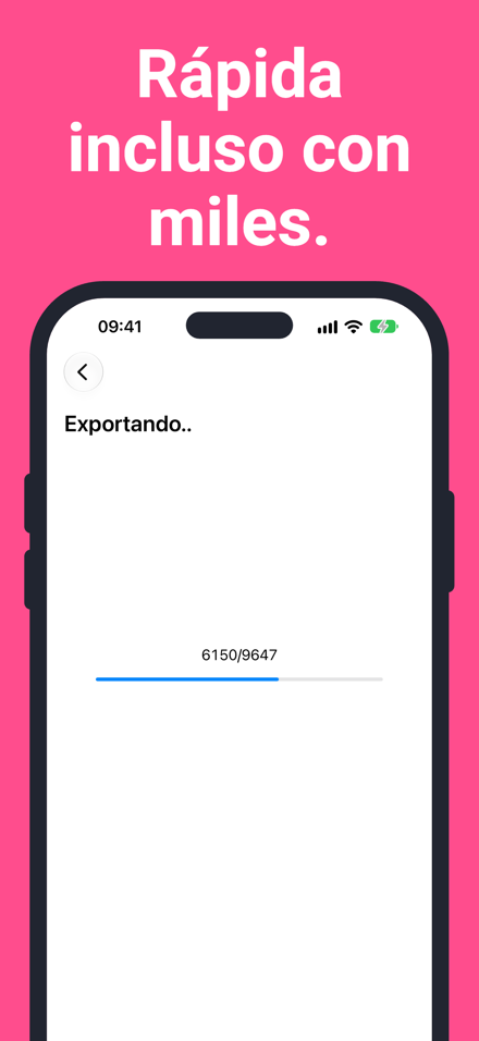 Rápida incluso con miles.