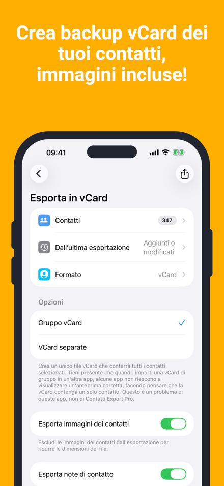 Crea backup vCard dei tuoi contatti, immagini incluse!