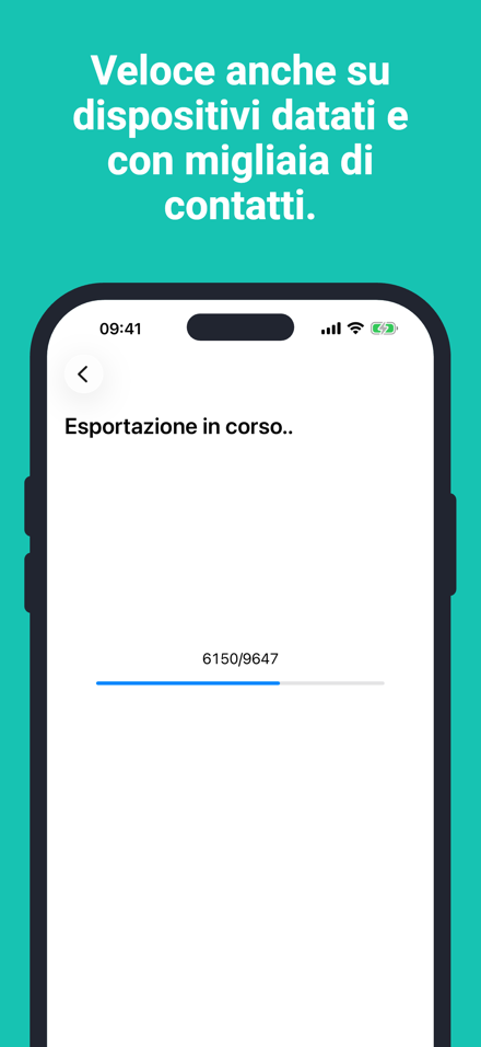 Veloce anche su dispositivi datati e con migliaia di contatti.
